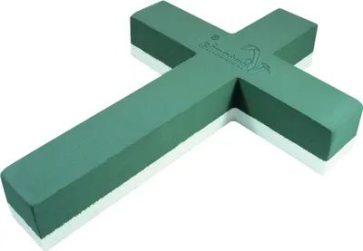 Produktbild von Nass Steckschaum Kreuz 30x20x6cm auf Hartschaumunterlage 1 Stück