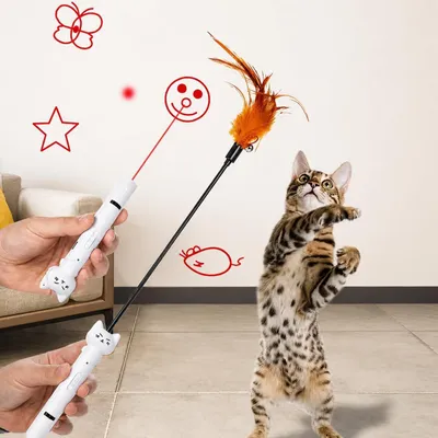 Produktbild von LED-Katenspielzeug – 7-in-1 – 5 Lichtmodi – USB-wiederaufladbar – für Katzen und Hunde