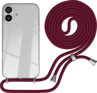 Produktbild von EAZY CASE Handykette mit Hülle für Apple iPhone 16 Plus Backcover Handykette, zum Umhängen in Rot