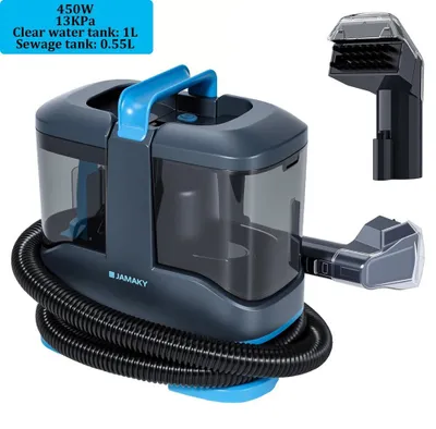 Immagine prodotto di Pulitore per tappeti e tappezzeria - Smacchiatore portatile - Potenza di aspirazione 450 W, 13 kPa - Serbatoio dell'acqua da 1080 ml - Per auto, divani, tappeti, peli di animali - 220-240 V, spina UE