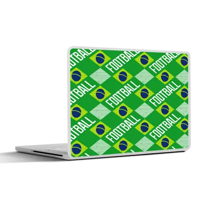 Produktbild von MuchoWow® Laptop Aufkleber Sticker Cover Brasilien - Fußball - Muster 32.5x23.5 cm - Sticker für Laptop - Selbstklebend