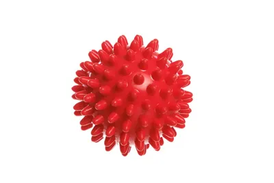 Zdjęcie produktu dla DrFit Miękka piłka do masażu rehabilitacyjnego z wypustkami sensorycznymi ø 6 cm czerwona