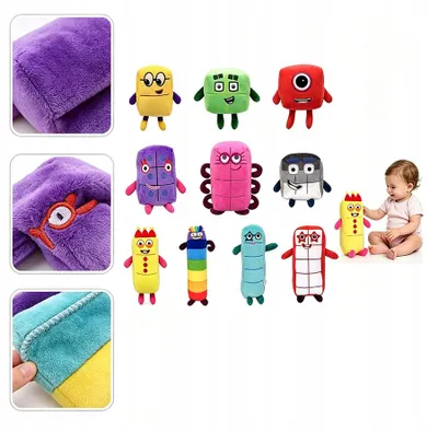 Produktbild von Numberblocks Plüschfiguren Set 10 Stück Lernspielzeug