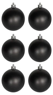 Produktbild von Matt Schwarze Weihnachtskugeln als Dekoration 6 Stück Ø 6 cm