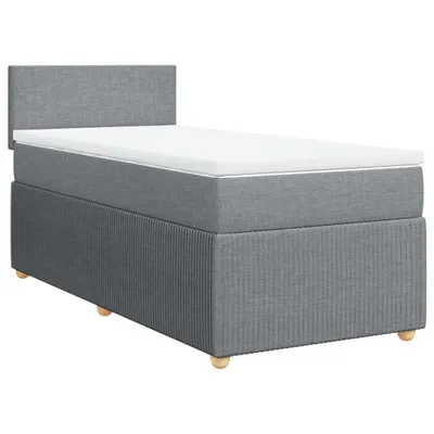 Produktbild von Boxspringbett mit Matratze Hellgrau 80x200 cm Stoff