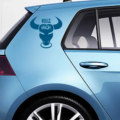 Produktbild von Aufkleber - Autoaufkleber-Set "Reiz Mich!" 2 Stk. je 60cm x 60cm Signalblau - Tuning Carystyling Heckscheibe Auto