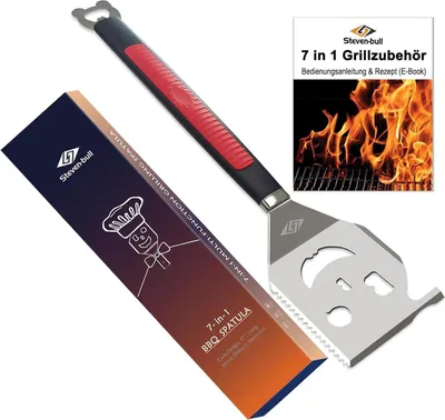 Zdjęcie produktu dla Łopatka do grilla 7 w 1 - wielofunkcyjny zestaw narzędzi do grilla