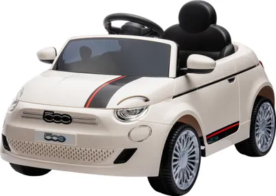 Produktbild von Eco Toys Weißes elektrisches Fiat 500 Kinderauto