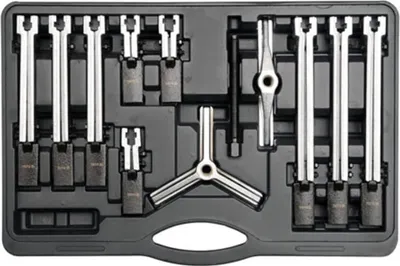 Produktbild von Yato YT-25105, Abzieher mit Gleitbacken, Kohlenstoffstahl, Chrom, Schwarz, Edelstahl, 12 Stück(e)