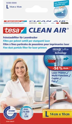 Image de tesa Clean Air Filtre à poussières fines pour imprimantes laser L (boîte pliante de 1)
