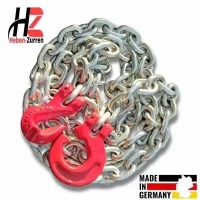Produktbild von Forstkette GK8 mit Verkürzungshaken – 8 mm – 2 m – EN 818-2 – Zugkraft 4000 daN – verzinkt