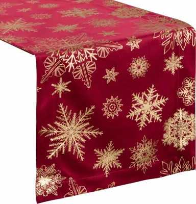 Obrázek produktu pro Eurofirany běhoun na stůl JOY Vánoční ubrus 40x140 cm červený zlatý