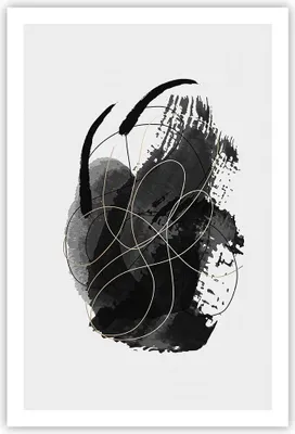 Produktbild von Poster - Poster ohne Rahmen - Abstraktion Schwarz Flecken - 61x91,5 cm - Wand Bild - Wanddeko - Wandbilder - Kunstposter - Wandposter - Bilder - Kunstdruck - Wanddekoration - Wandbild P2XPA61x91-4368
