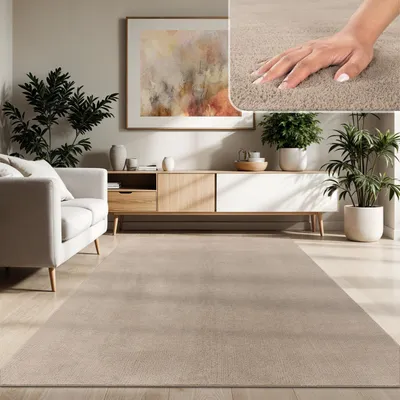 Immagine prodotto di Tappeto moderno per soggiorno a pelo corto lavabile in morbida pelliccia antiscivolo dimensioni 160x220 cm