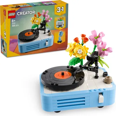 Zdjęcie produktu dla LEGO Creator Gramofon 3 w 1 z kwiatami - Zabawkę można przekształcić w radio lub mikrofon - Zabawki muzyczne dla dzieci - Kreatywny pomysł na prezent dla dziewczynek i chłopców w wieku 8+ 31172