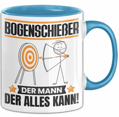 Produktbild von Bogenschießer Tasse Geschenk für Bogenschießer Der Mann Der Alles Kann Geschenkidee zum Geburtstag (Blau)