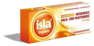 Produktbild von isla ingwer Halspastillen, 30 St. Pastillen