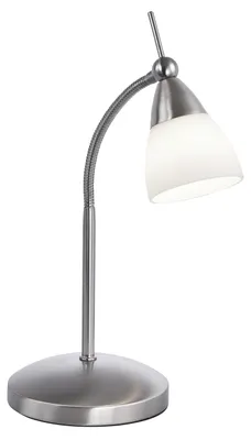 Produktbild von Paul Neuhaus LED Tischleuchte PINO 3 Stufen Touchdimmer Flexarm weiss Glas Klassiker silber Wohnbereich, z.B. Wohnzimmer, Schlafzimmer, Esszimmer, Flur