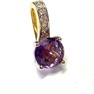 Produktbild von dezenter Anhänger 333/- Gold mit Amethyst + Zirkonia