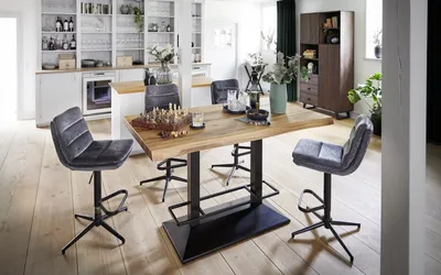 Produktbild von Bartisch in Industrial-Style Eiche massiv Roma Rustikale Eiche geölte Optik 140x80 cm