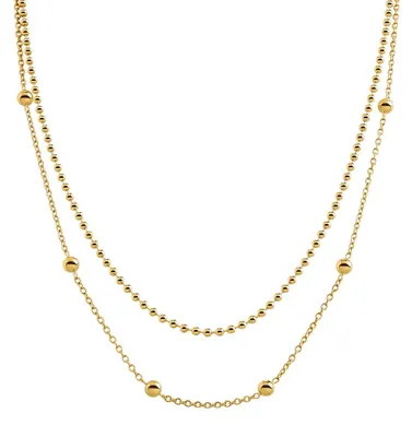 Produktbild von Boccia Damen Collier 08066-02 zweireihig Titan goldplattiert