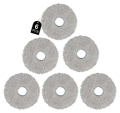 Productafbeelding van Vervangende doekjes voor dweilrobots - 6 stuks - Compatibel met stofzuigrobots - Rond - Grijs