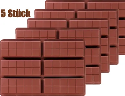 Produktbild von 5 Stück,Schokoladenform Silikon Schokoladentafel Form Pralinenförmchen Schokolade Form für Schokolade Praline Süßigkeiten
