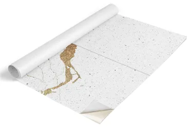 Zdjęcie produktu dla Folia meblowa Tulup – folia samoprzylepna do mebli – folia samoprzylepna 100 x 50 cm – folia meblowa do szafek – folia do mebli – folia meblowa do kuchni – wodoodporna – zmywalna – samoprzylepna – bez pęcherzyków powietrza – białe talerze