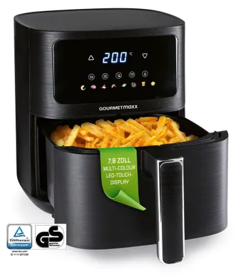 Produktbild von GOURMETmaxx Heißluftfritteuse, 4,5 l - Farb-Icons, LED-Touchscreen - 8 Programme
