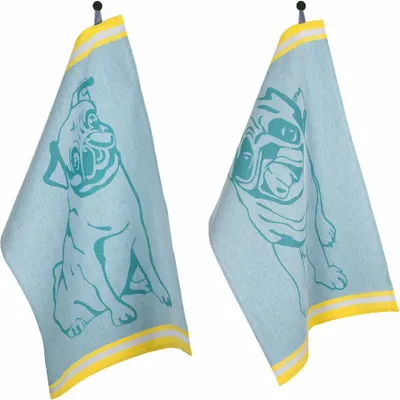 Produktbild von pad Geschirrtuch Räuber 2er Pack 50 x 70 cm aus 100% Baumwolle in 3 Farben , FARBE:aqua