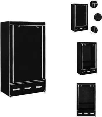 Obrázek produktu pro vidaXL Šatní skříň černá 87 x 49 x 159 cm látka - Šatní skříně
