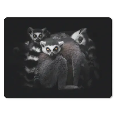 Produktbild von MuchoWow® Mauspad Mousepad Tiere - Lemur - Schwarz - Weiß - Porträt 40x30 cm - Mousepads - Maus Mat - Pad - Mausunterlage - Anti Rutsch