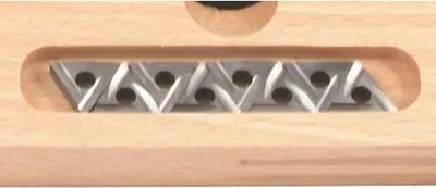 Produktbild von ELMAG Wendeplatte zu DM-Satz Camlock, ab 16x16mm passend, dreieckform, links - TIN/beschichtet