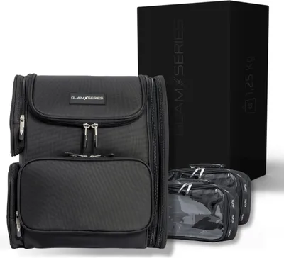 Immagine prodotto di GlamSeries GlamPacker borsa per cosmetici, zaino per il trucco ergonomico ed espandibile, borsa per cosmetici con scomparto di protezione termica, borsa di bellezza per truccatori e parrucchieri