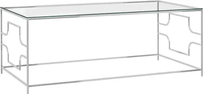 Produktbild von Couchtisch Silbern 120x60x45 cm Edelstahl und Glas