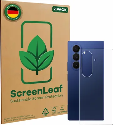Produktbild von 2x ScreenLeaf Schutzfolie für Samsung Galaxy Z Fold 7 (Rückseite) nachhaltiger Displayschutz Display Schutz Folie Klar Transparent