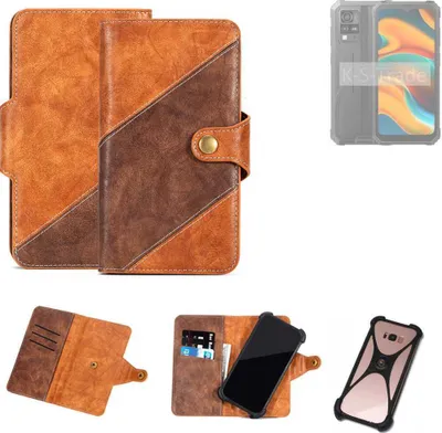 Produktbild von K-S-Trade Handyhülle Schutzhülle Bookstyle Case Wallet-Case kompatibel mit Blackview BV4800 Cover Klapphülle Kantenschutz Smartphone dunkelbraun