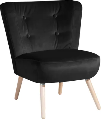Produktbild von Max Winzer Sessel Neele - Samtvelours schwarz - Maße: 69 x 68 x 80 cm