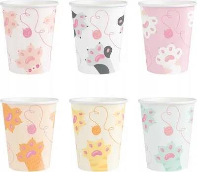 Obrázek produktu pro Papírový kelímek CATS kočky mix narozeninová oslava 220ml 6ks.