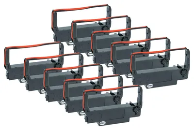 Produktbild von vhbw 10x Farbband Schriftband Ersatz für Epson ERC-38 B/R, ERC-34, ERC-30 für Nadeldrucker, Bondrucker - Schwarz, Rot
