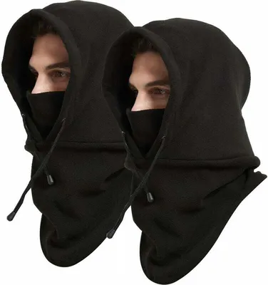Obrázek produktu pro 2 kusy dvojitého gauče Cagoule, kapuce a Polaire-Epaisse, Coupé-Vent a Chaude-Kappe, lyžařská maska, ochranný Nuque pro muže a ženy