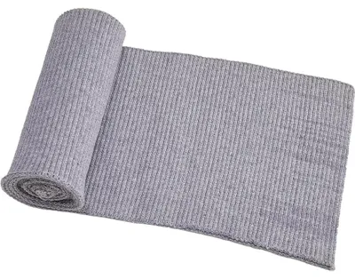 Gerippter Bündchenstoff, 95x14,5 cm, Grau, für Manschetten & Kragen