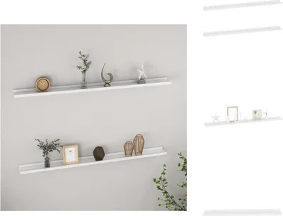 Produktbild von vidaXL Wandregale 2 Stk. Hochglanz-Weiß 115x9x3 cm - Wandregale