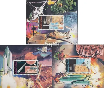 Produktbild von Briefmarken Dschibuti 1981 Mi Block33A-Block35A (kompl.Ausg.) postfrisch Bemannte Raumfahrt
