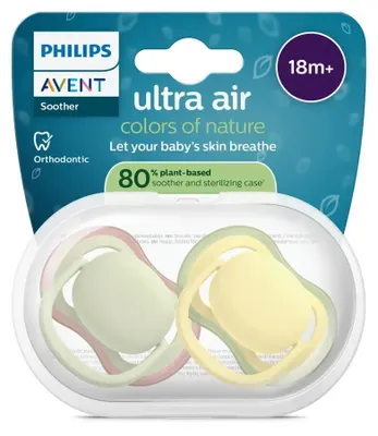 Productafbeelding van Philips Avent Avent Ultra Air Fopspeen Colors of Nature 18m+ (2 stuks)