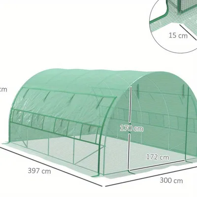 Immagine prodotto di Serre – Tunnel in plastica – Strutture in acciaio – Dimensioni: 3,97 x 3 x 2 metri