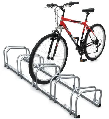 Produktbild von VOUNOT® Fahrradständer für 5 Fahrräder, Boden und Wandmontage, Silber