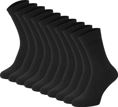 Produktbild von JACK&JONES Kinder Socken, 10er Pack - JACBLACK SOCK, Baumwollmischung, einfarbig Schwarz 33-37