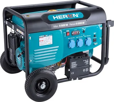 Obrázek produktu pro Heron 8896415 elektrocentrála benzínová 5,5kW/13HP, pro svařování, elektrický start, podvozek