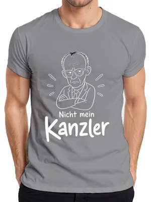 Productafbeelding van Nee, niet mijn kanselier Friedrich Merz. Politiek statement. Sarcastisch. CDU. Heren T-shirt, grijs, XXL